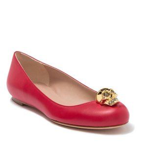 NIB Alexander McQueen Lust Red Nappa Leather Flats